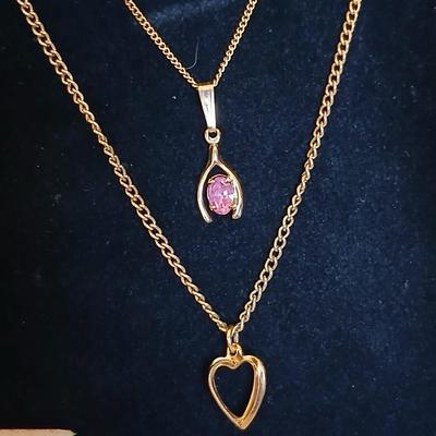 Lot of Vintage Gold-Tone Heart Jewelry – Necklaces, Earrings, Lockets & Bracelet
