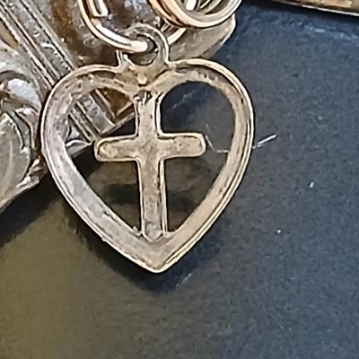 Studio Time Gold-Tone Quartz Watch & Etched spoon Panel Bracelet with Heart Cross Charm