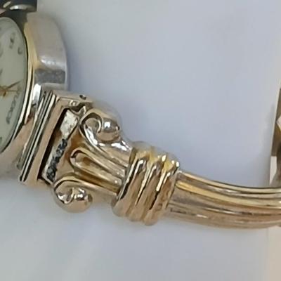 Studio Time Gold-Tone Quartz Watch & Etched spoon Panel Bracelet with Heart Cross Charm