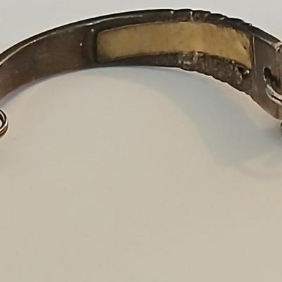 Studio Time Gold-Tone Quartz Watch & Etched spoon Panel Bracelet with Heart Cross Charm