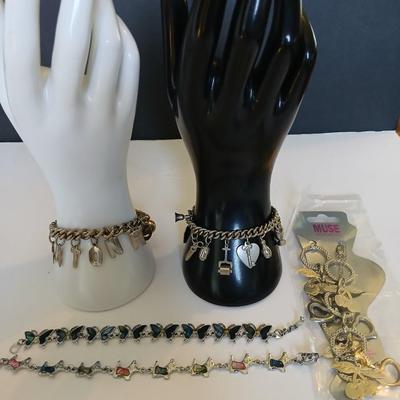 4 Whimsical Charm & Inlay Bracelets – Butterflies, Dogs, Eaton High School -Home & Garden tools