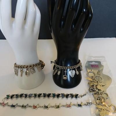 4 Whimsical Charm & Inlay Bracelets – Butterflies, Dogs, Eaton High School -Home & Garden tools
