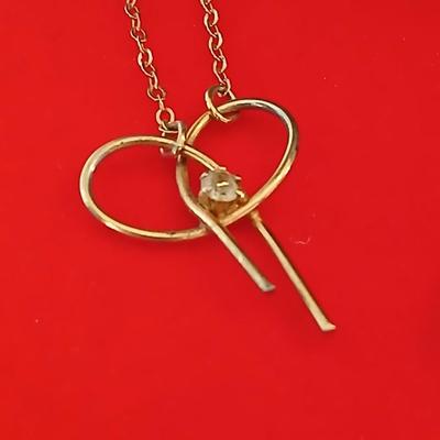 Vintage Gold-Tone Jewelry Lot – Rope Chain, Key Pendant, Band Ring & Geometric Clip-On Earrings