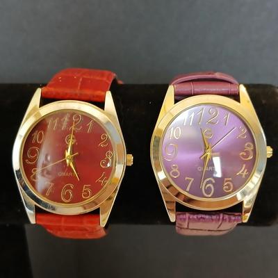 "Gossip" Brand Quartz Fashion Watches – Pink, Teal, Red & Purple Croc-Style Bands
