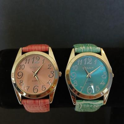 "Gossip" Brand Quartz Fashion Watches – Pink, Teal, Red & Purple Croc-Style Bands
