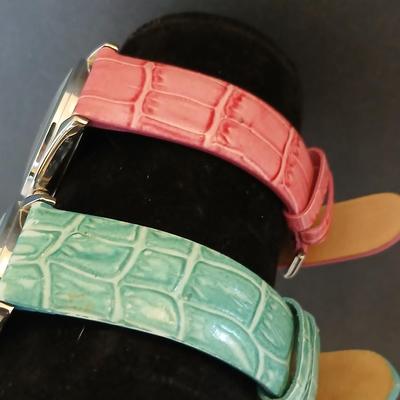 "Gossip" Brand Quartz Fashion Watches – Pink, Teal, Red & Purple Croc-Style Bands