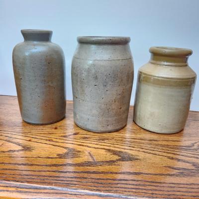 3 Vintage Stoneware Crocks 1 C & B England Decor