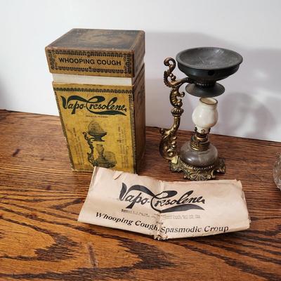 Antique Vapo-Cresolene Co. Kerosene Lamp Vaporizer