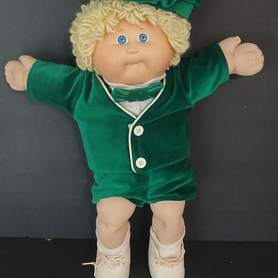 Vintage 1985 Cabbage Patch Kid Boy – Coleco – Original Velvet Outfit, Blonde Yarn Hair