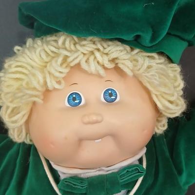 Vintage 1985 Cabbage Patch Kid Boy – Coleco – Original Velvet Outfit, Blonde Yarn Hair