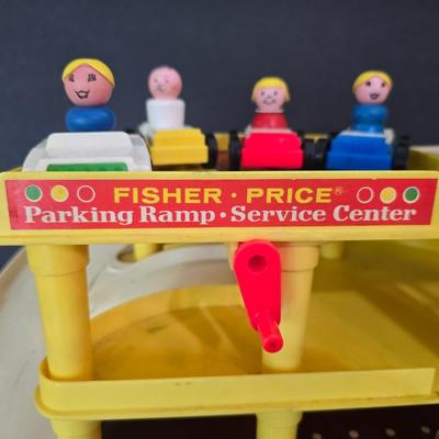 Vintage Fisher-Price #930 Parking Ramp Service Center – With Figures & Cars