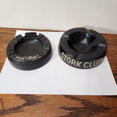 2 Vintage Ash Trays Oasis Cabaret Baltimore MD. 1950's Stork Club New York City