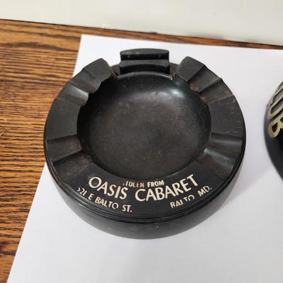 2 Vintage Ash Trays Oasis Cabaret Baltimore MD. 1950's Stork Club New York City