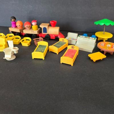 Vintage Fisher-Price Little People Mixed Lot – Furniture, Figures, Train & Accessories