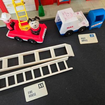 Vintage Fisher-Price Play Family Village #997 – Multi-Building Set with Accessories & Figures