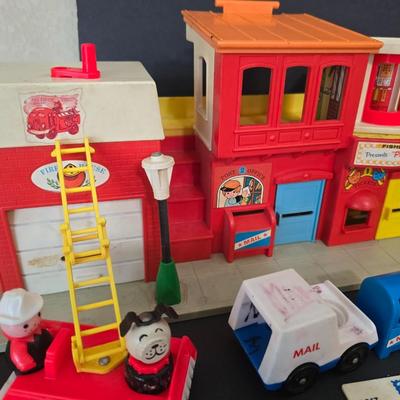 Vintage Fisher-Price Play Family Village #997 – Multi-Building Set with Accessories & Figures
