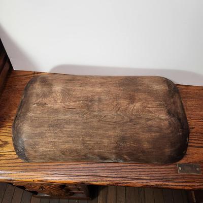 Antique Primitive Wooden Dough Bowl 20x11x4