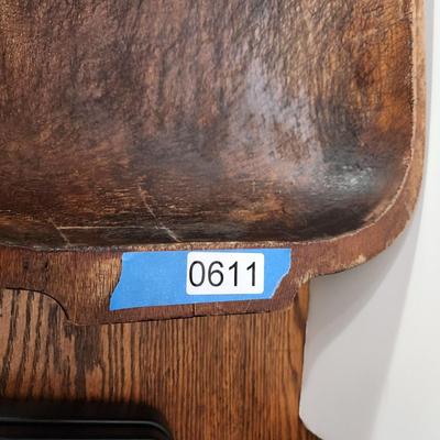 Antique Primitive Wooden Dough Bowl 20x11x4