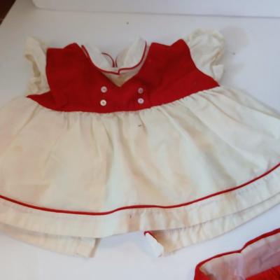 Vintage Cabbage Patch Kids Girl Doll – Blonde Yarn Hair, Blue Eyes – Red Dress Set – Coleco