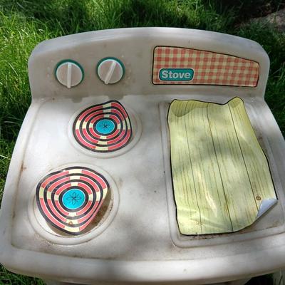 Vintage Little Tikes & Step2 Pretend Play Kitchen Appliance Lot – Fridge, Stove, Sink/ Dishwasher, Ironing Board