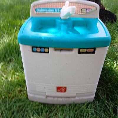 Vintage Little Tikes & Step2 Pretend Play Kitchen Appliance Lot – Fridge, Stove, Sink/ Dishwasher, Ironing Board