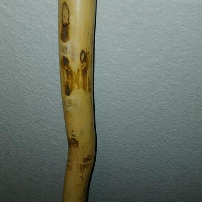 Rustic Walking Stick & Decorative Bird-Topped Hook Stand