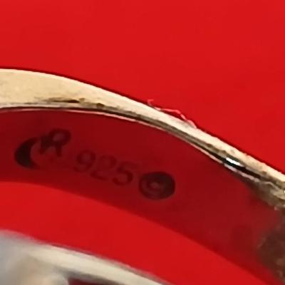 Carolyn Pollack Relios Sterling Silver Open Scroll double finger Ring – Crescent R Mark