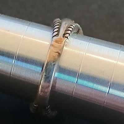Sterling Silver Amethyst Ring – Twisted Rope Detail – Marked 925