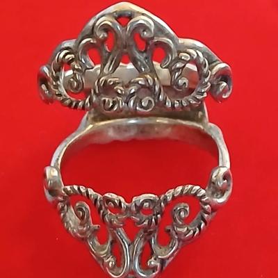 Carolyn Pollack Relios Sterling Silver Openwork Scroll Ring – Marked 925
