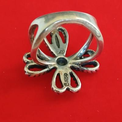 Carolyn Pollack Relios Sterling Silver Cross Ring – Rope Design Size 5