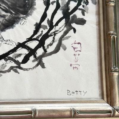 LOT 208L: Two Framed Ink Drawings