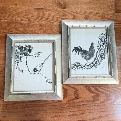 LOT 208L: Two Framed Ink Drawings