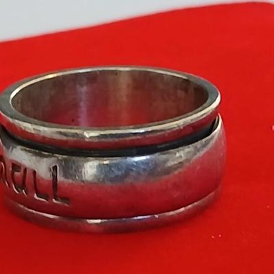 Sterling Silver Hebrew Inscription Band – "I Am My Beloved's" Hebrew – Size Approx. 6