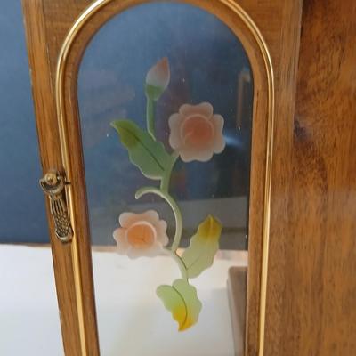 Lot of 2 Vintage Wooden Jewelry Boxes – Cedar & Glass Door Armoire