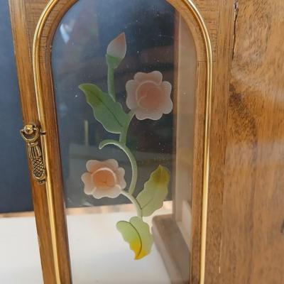 Lot of 2 Vintage Wooden Jewelry Boxes – Cedar & Glass Door Armoire