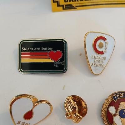 Lot of Enamel Lapel Pins + and an American red, white and blue necklace Just in time for the 4th of July!