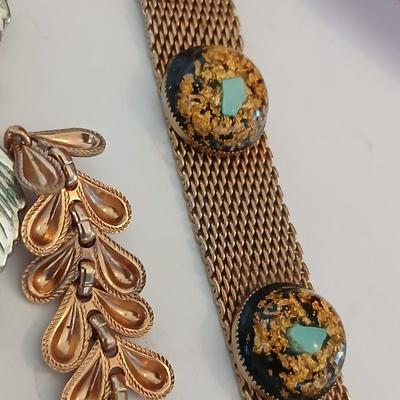 Vintage Jewelry Lot – Vintage Mustard Seed Faith Jewelry Set – Pendant Necklace & Earrings and Retro Bracelets 1940's! RETRO