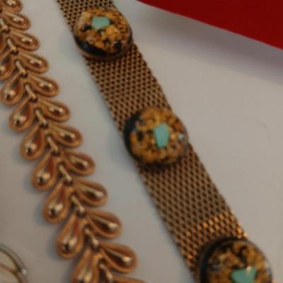 Vintage Jewelry Lot – Vintage Mustard Seed Faith Jewelry Set – Pendant Necklace & Earrings and Retro Bracelets 1940's! RETRO