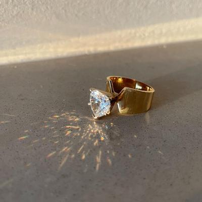 Heart Shaped 14kt Gold - Cubic Zirconia Ring