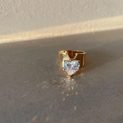 Heart Shaped 14kt Gold - Cubic Zirconia Ring