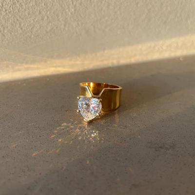 Heart Shaped 14kt Gold - Cubic Zirconia Ring