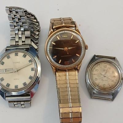 Lot of 3 Vintage Men’s Wristwatches – Timex Electric, Westclox, & Parts Watch