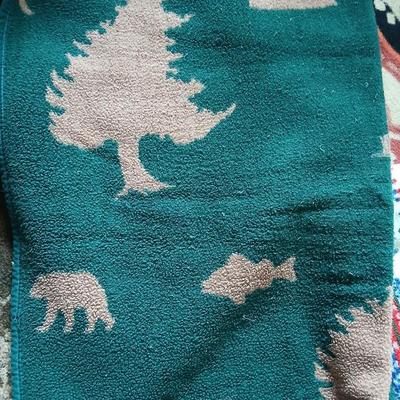4 Reversible Lodge & Cabin-Themed Throw Blankets – Southwestern Train, Moose, Eagle and Deer Patterns