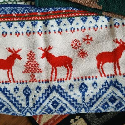 4 Reversible Lodge & Cabin-Themed Throw Blankets – Southwestern Train, Moose, Eagle and Deer Patterns