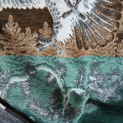 4 Reversible Lodge & Cabin-Themed Throw Blankets – Southwestern Train, Moose, Eagle and Deer Patterns