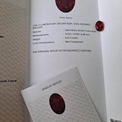 IGI CERTIFIED LAB GROWN RUBY 8.23 CTS
