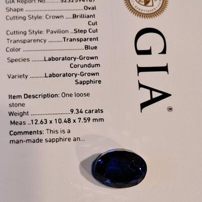 GIA CERTIFIED LAB GROWN SAPPHIRE