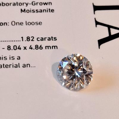 GIA LAB CREATED MOISSANITE 1.82 CTS