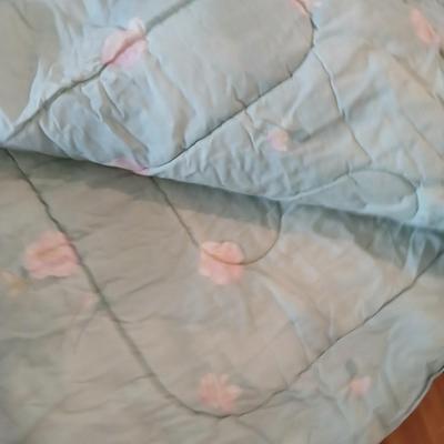 Queen Reversible Comforters – Light Blue Satin & Quilted Set (2 Pieces)