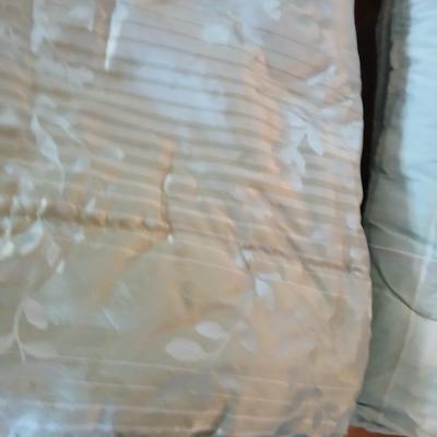 Queen Reversible Comforters – Light Blue Satin & Quilted Set (2 Pieces)